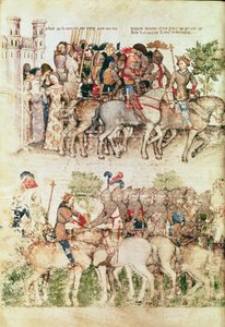 Bayan Fr 343 fol.8v Arthur ve şövalyeleri, Queste del Saint Graal