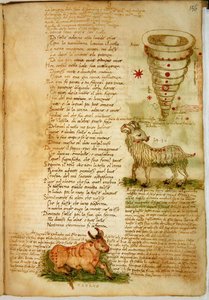 Ms Ital 483 S.4.7 f.156v Koç ve Boğa, Fazio degli Uberti