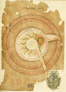 Ms Lat 696 W.8.20 fol.1r Güneş saati takvimi, 