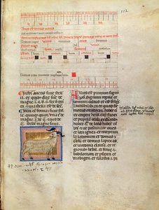 Ms Latin 7272 fol.112 Mart, 14. yüzyıl için ışıklı takvim sayfası by Italian School