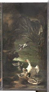 Orpheus Efsanesi: kuğu ve ördekler, c.1650-60 by Italian School