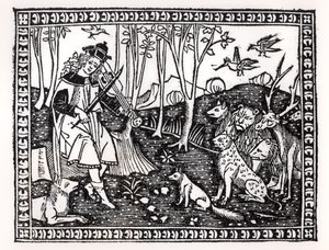 Orpheus Hayvanlara Oynarken, 1500 (tahta baskı) (bw fotoğraf) by Italian School
