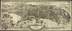 Napoli şehrinin planı ve görünümü ... P. Petrini.Napoli tarafından by Italian School