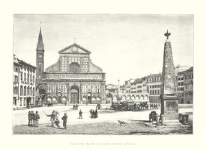 Santa Maria Novella Meydanı ve Kilisesi (gravür) by Italian School