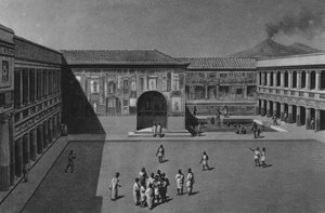 Pompeii: Stabian Hamamlarının İçi (lito) by Italian School