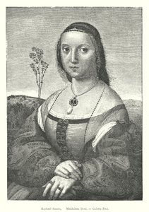 Raphael Sanzio, Maddalena Doni, Galerie Pitti (gravür) by Italian School