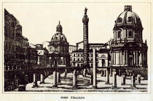 Roma: Trajano Forumu (lito) by Italian School