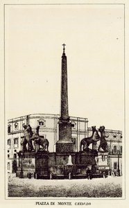 Roma: Monte Cavallo meydanı (lito) by Italian School