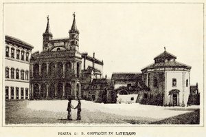 Roma: Piazza Di S Giovanni Laterano (lito) by Italian School