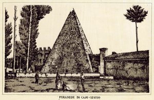 Roma: Cajo Cestio Piramidi (lito) by Italian School