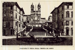 Roma: Trinita Dei Monti Merdiveni ve Kilisesi (lito) by Italian School
