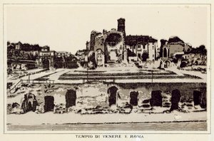 Roma: Venüs Tapınağı ve Roma (lito) by Italian School