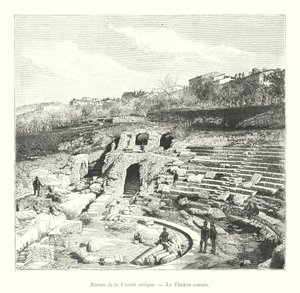Antik Fiesole kalıntıları, Roma Tiyatrosu (gravür) by Italian School