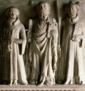 Campione okulundan Saint Paul, Saint Laurent ve Saint Etienne Bas kabartması. İtalya