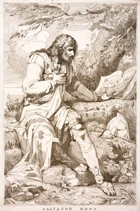 Salvator Rosa, İtalyan Barok ressam, şair ve grafiker (gravür) by Italian School