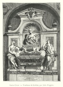 Santa Croce, Celile Mezarı, Julio Foggini (gravür) by Italian School