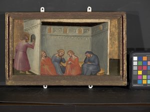 The Legend Of St. Nicholas'tan Sahne (ahşap üzerine tempera ve altın) by Italian School