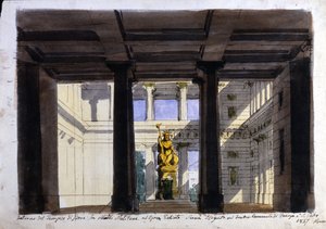 "Poliuto" için Set Tasarımı, Belediye Tiyatrosu, Faenza, 1857 by Italian School