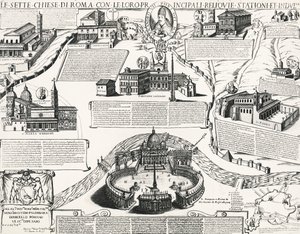 Yedi Roma Kilisesi, Alexander VII (Papa 1655-1667), İtalya portresi ile by Italian School