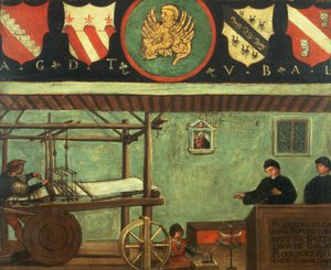 Venedik Dokumacılar Loncasının İşareti (panel) by Italian School