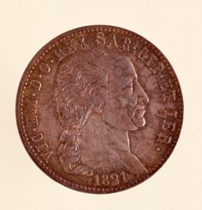 Sardunya krallığından gümüş İtalyan madeni para (ecu): Vittorio Emanuele I