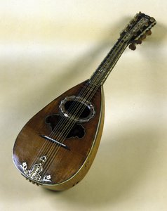 Giuseppe Filano tarafından icat edilen Napoliten mandolin natürmort. Napoli 1784 by Italian School
