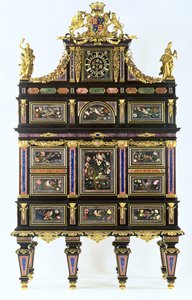 Badminton Dolabı, c.1720-32 (pietra dura, abanoz ve ormolu) by Italian School