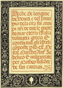 Marco Antonio Sabellico Chronicle by Italian School