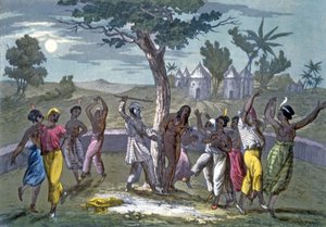 Mungo Park'ın seyahatlerine göre Mombo-Jombo'nun Dansı, J. Ferrario'nun Kostüm Tarihi'nden, pub. c.1820 by Italian School