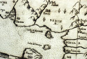 Urbano Monte haritasına dayanan Benin Körfezi (eski Dahomey), Gine Körfezi