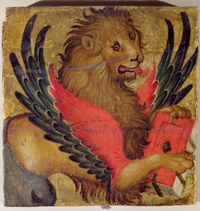Aziz Mark Aslanı (panelde yağ) by Italian School