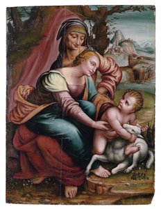 Madonna ve St. Anne ile Çocuk, Kuzey İtalya by Italian School