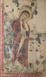 Yas Bakire muhtemelen Longinus ile (fresk kumaşa aktarılmış) by Italian School