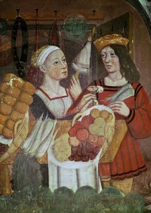 Sebze Pazarı (fresk) (detay) by Italian School