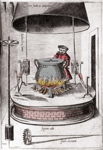 Mutfak bir zilin altında. Papa Pius V. Venedik