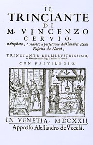 Bir İtalyan yemek kitabının başlık sayfası, pub. Venedik, 1622 by Italian School