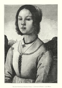 Genç bir Floransalı, Francesco Granacci, Floransa Koleksiyonları, Uffizi (gravür) by Italian School