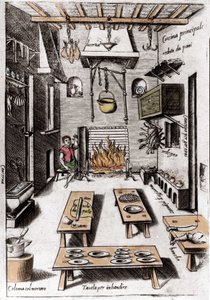 Bir mutfak görünümü. Papa Pius V. Venedik