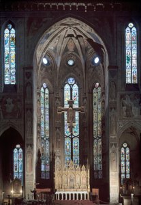 14. yüzyılın başlarında fresk ile Santa Croce kilisesinin cappella maggiore görünümü by Italian School