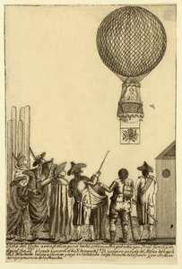 Majesteleri barının önünde yapılan sıcak hava balonunun görünümü. 1793. by Italian School