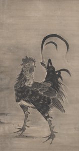 Horozlar, Tavuklar ve Civcivler, bir çiftin solu, 1795 by Ito Jakuchu