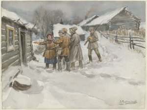 Suluboya dizisinden arama ve el koymadan önce, 1920 Rus devrimi by Ivan Alexeyevich Vladimirov