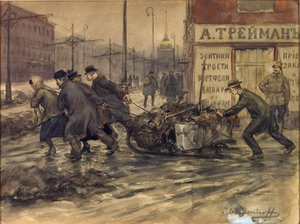 Zengin tüccarlar ve Rus asilzadeleri avlulardan çöp çıkarmaya başladılar by Ivan Alexeyevich Vladimirov