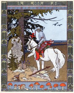 Tsarevitch Ivan, Ateş Kuşu ve Boz Kurt, 1899 dolayları (litografi) by Ivan Yakovlevich Bilibin