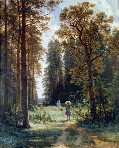 Ormanın içinden geçen yol Bir ormandaki manzarayı temizlemek. Ivan Ivanovich Shishkin