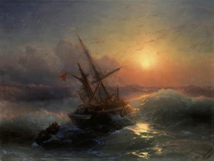 I.K. Aivazovsky, Gemi Enkazı / Resim, 1888