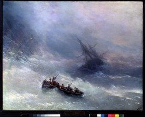 Gökkuşağı, gemi enkazı. Ivan Konstantinovich Aivazosky
