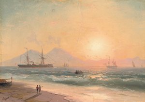 Gün Batımında Gemileri İzlemek, by Ivan Konstantinovich Aivazovsky