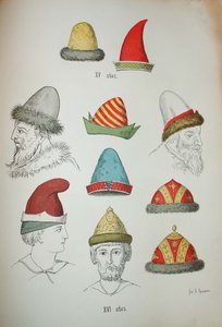 15. ve 16. yüzyıllara ait Rus şapkaları, 1850-1852 by Ivan Mikhaylovich Snegirev