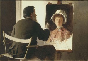 Kramskoy Kızının Portresini Boyama, 1884